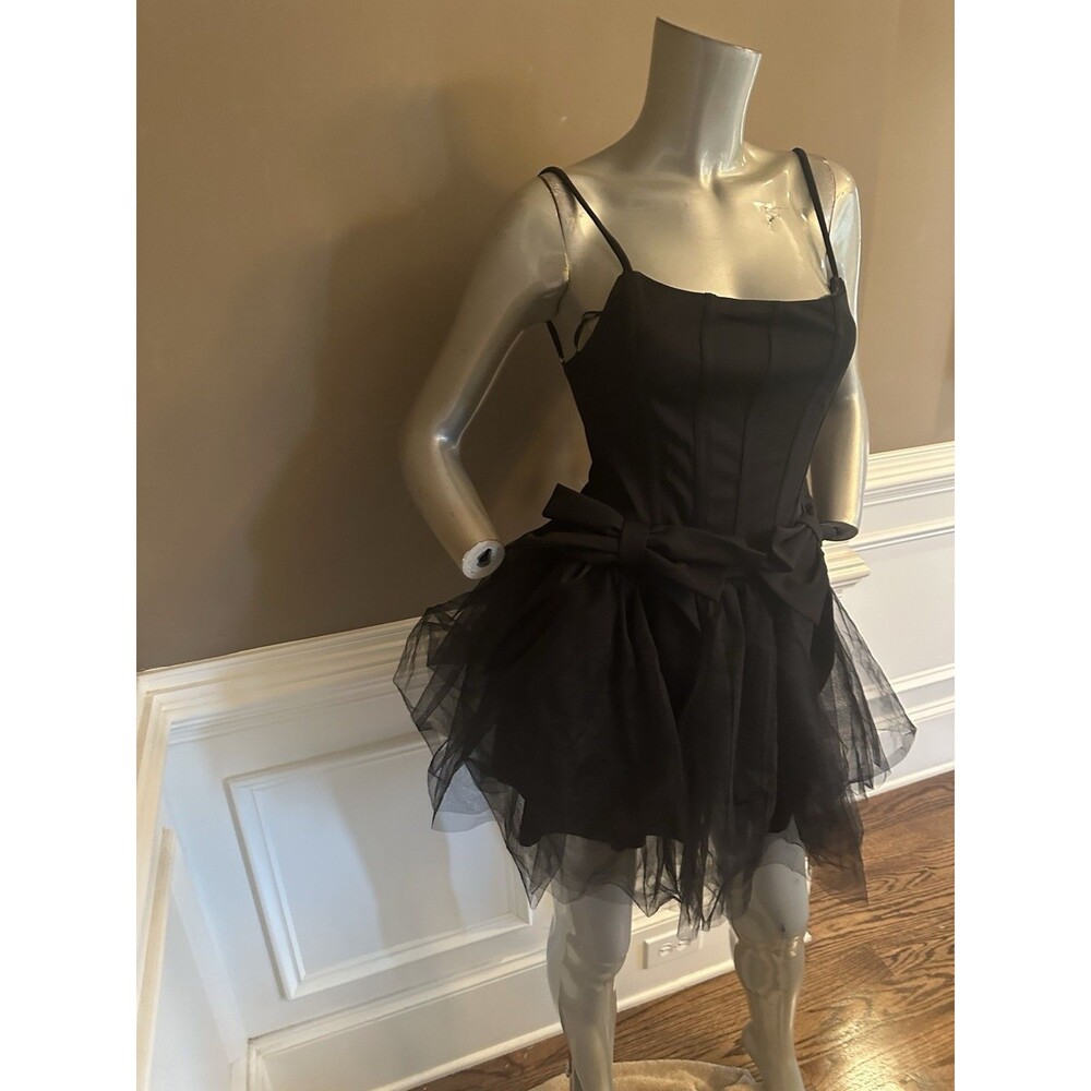 NWT FASHION NOVA Black Bow Corset Mini Dress Sz Small - Picture 3 of 6